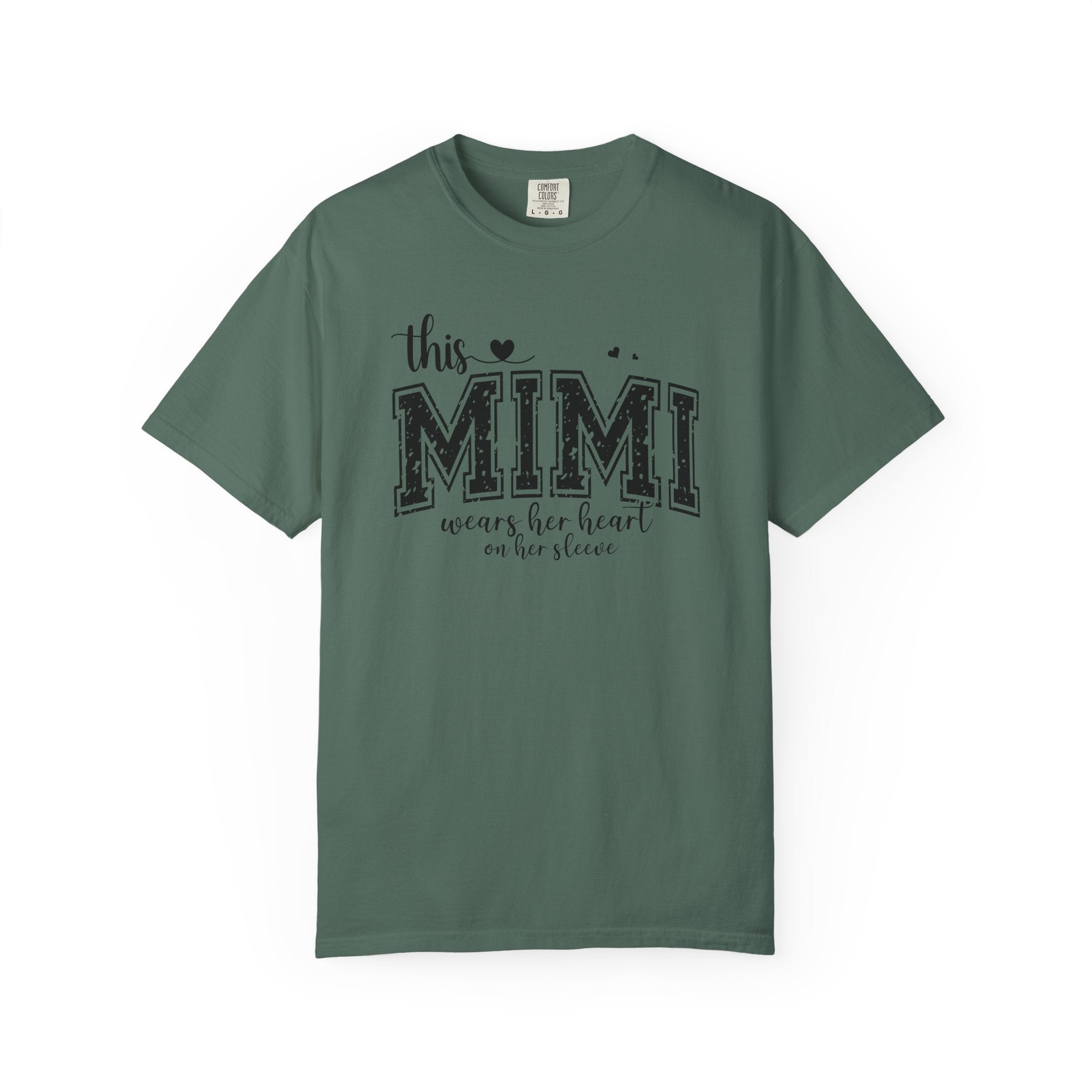 This Mimi T-Shirt — "This MIMI Wears Her Heart on Her Sleeve" Grandmother Gift Tee