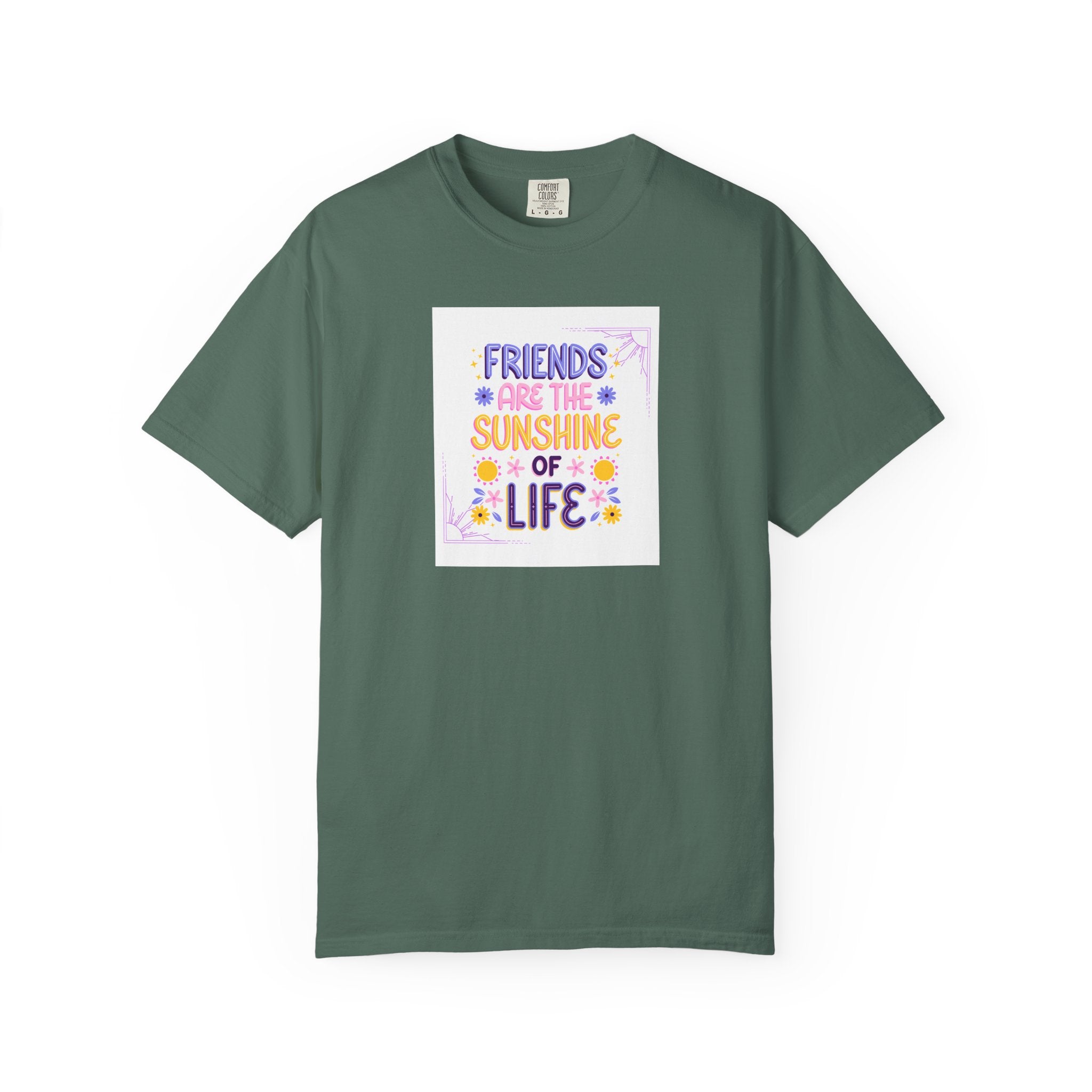T-Shirt — "Friends Are the Sunshine of Life" Floral Graphic Tee