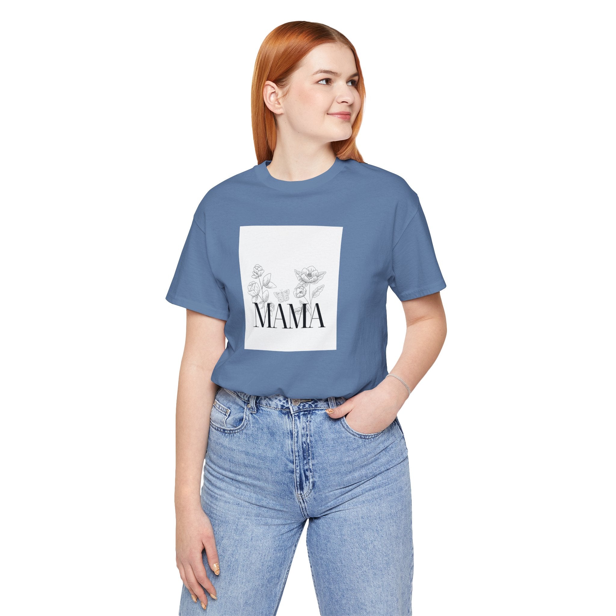 Mama Floral T‑Shirt — Minimalist "MAMA" Tee with Delicate Roses (Mother’s Day Gift)
