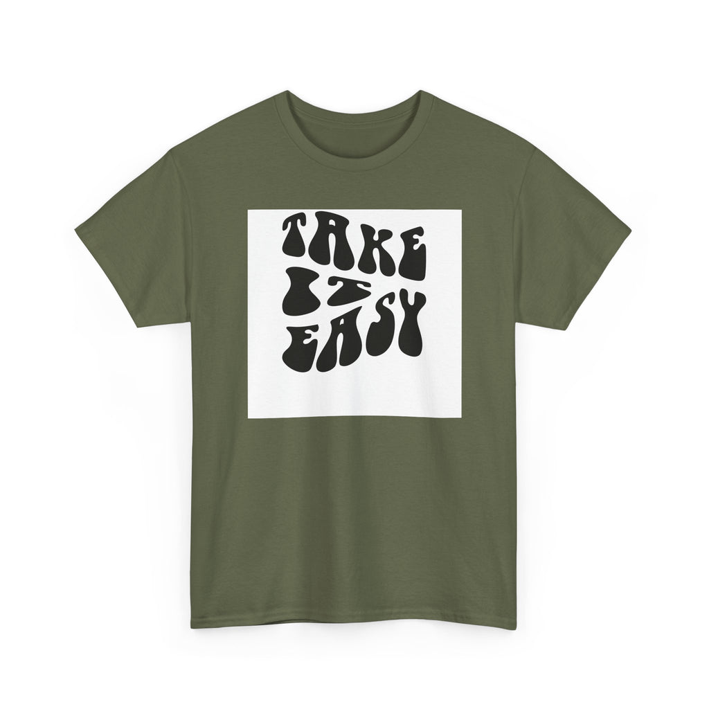 Take It Easy Retro Graphic Tee — Casual Vintage Typography T-Shirt