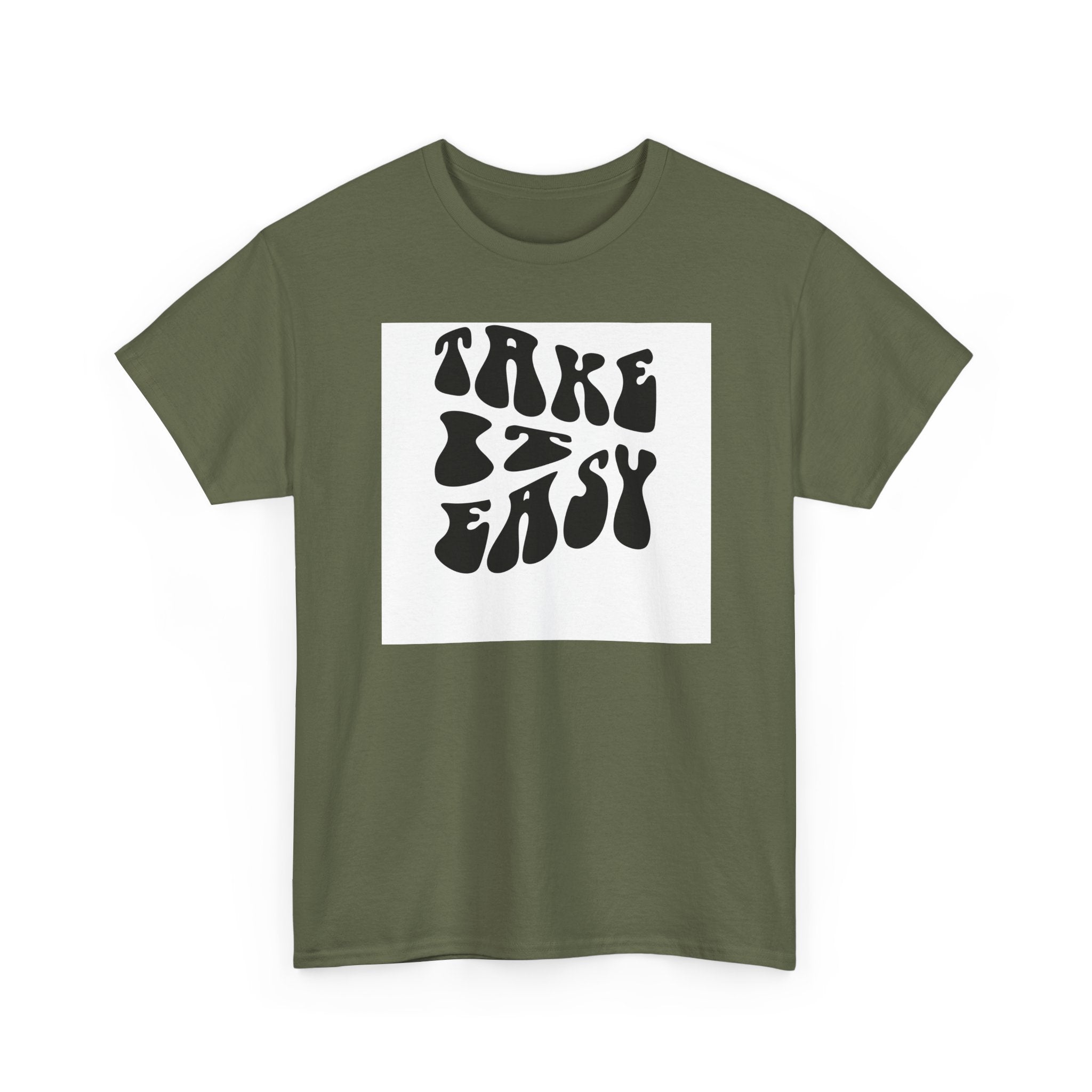 Take It Easy Retro Graphic Tee — Casual Vintage Typography T-Shirt
