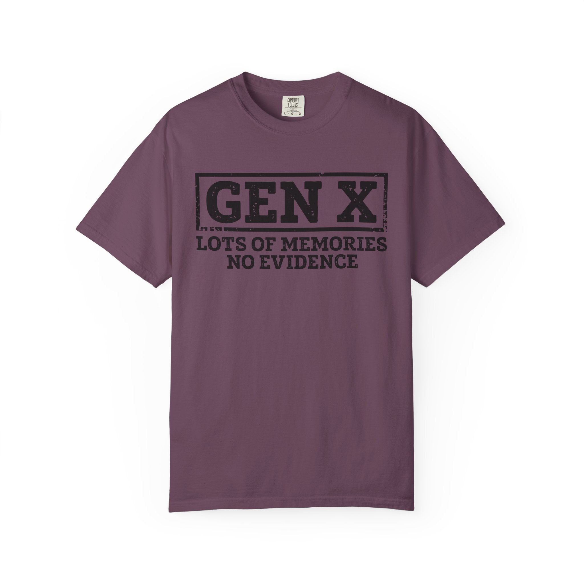Gen X T-Shirt - "Lots of Memories, No Evidence" Vintage Style Tee