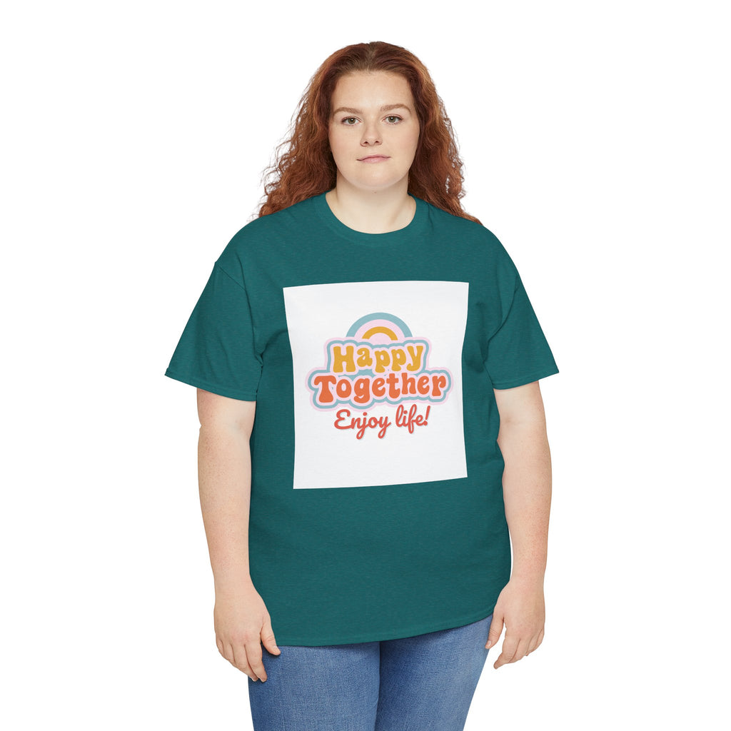 Happy Together Tee — "Enjoy Life!" Retro Rainbow Graphic T‑Shirt