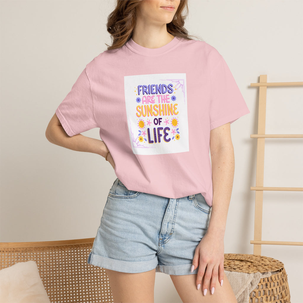 T-Shirt — "Friends Are the Sunshine of Life" Floral Graphic Tee