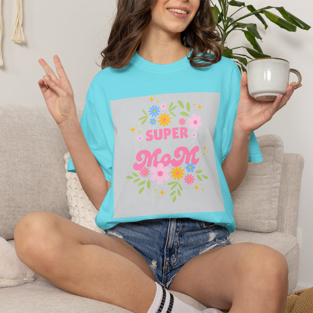 Mom T-Shirt - "Super Mom" Floral Mother's Day Tee
