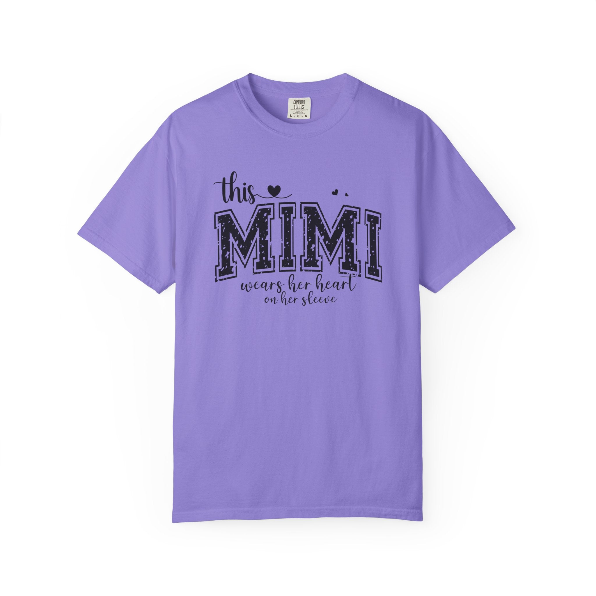 This Mimi T-Shirt — "This MIMI Wears Her Heart on Her Sleeve" Grandmother Gift Tee