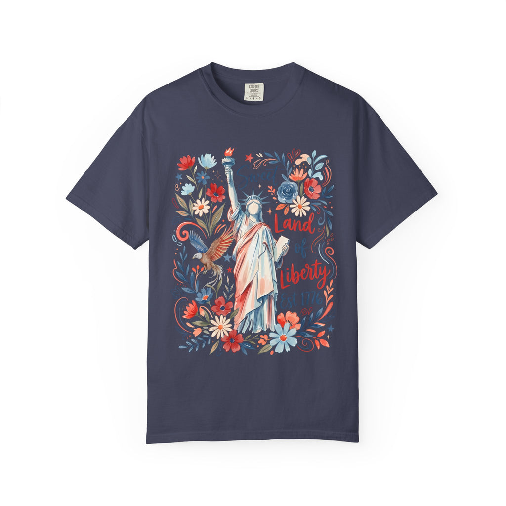 Liberty & Land Statue of Liberty Floral T-Shirt