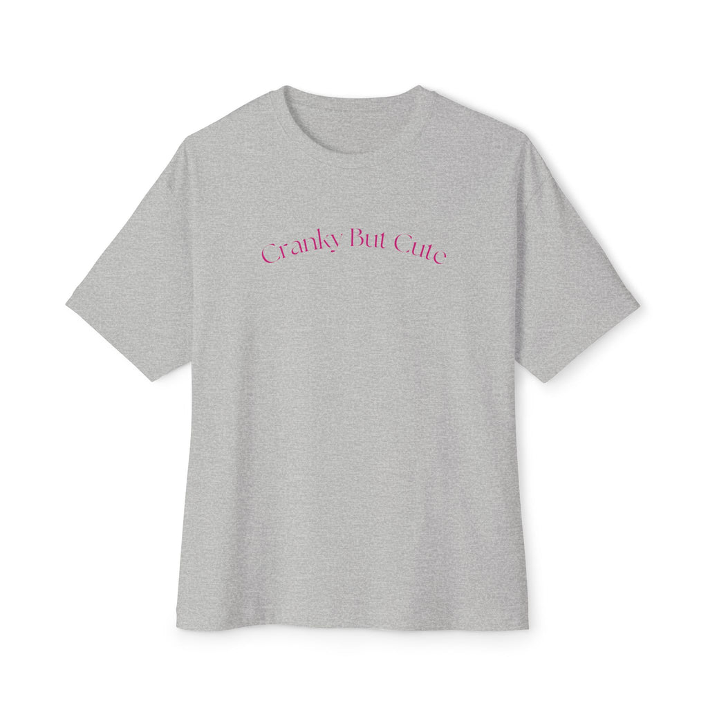 Cranky But Cute co. Tee | Boxy White T-Shirt, Minimal Script