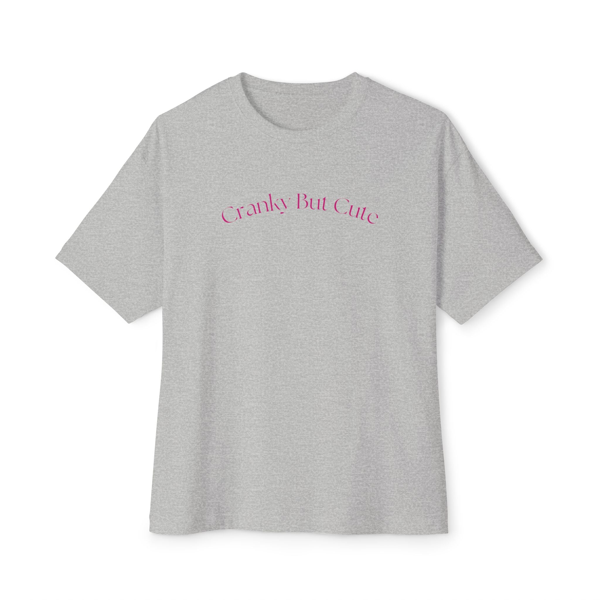 Cranky But Cute co. Tee | Boxy White T-Shirt, Minimal Script