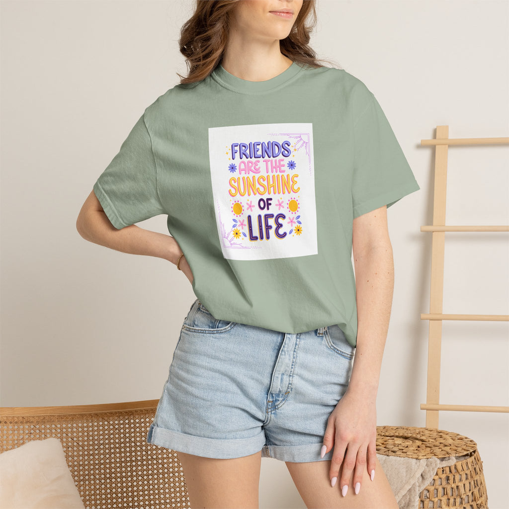 T-Shirt — "Friends Are the Sunshine of Life" Floral Graphic Tee
