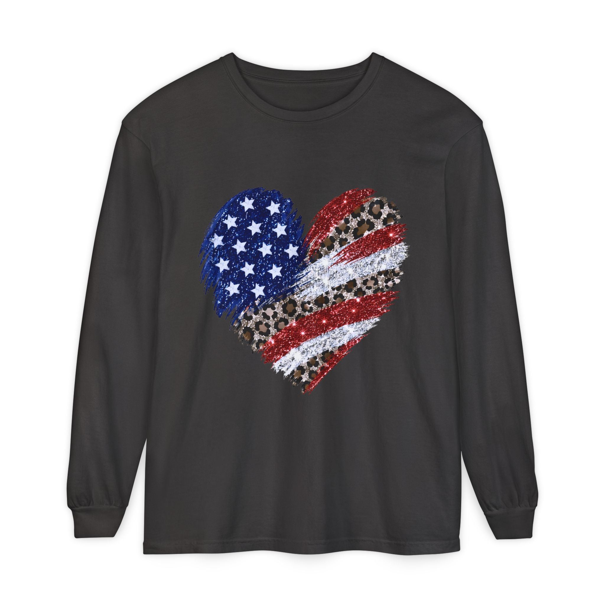 American Leopard Heart Long Sleeve Tee