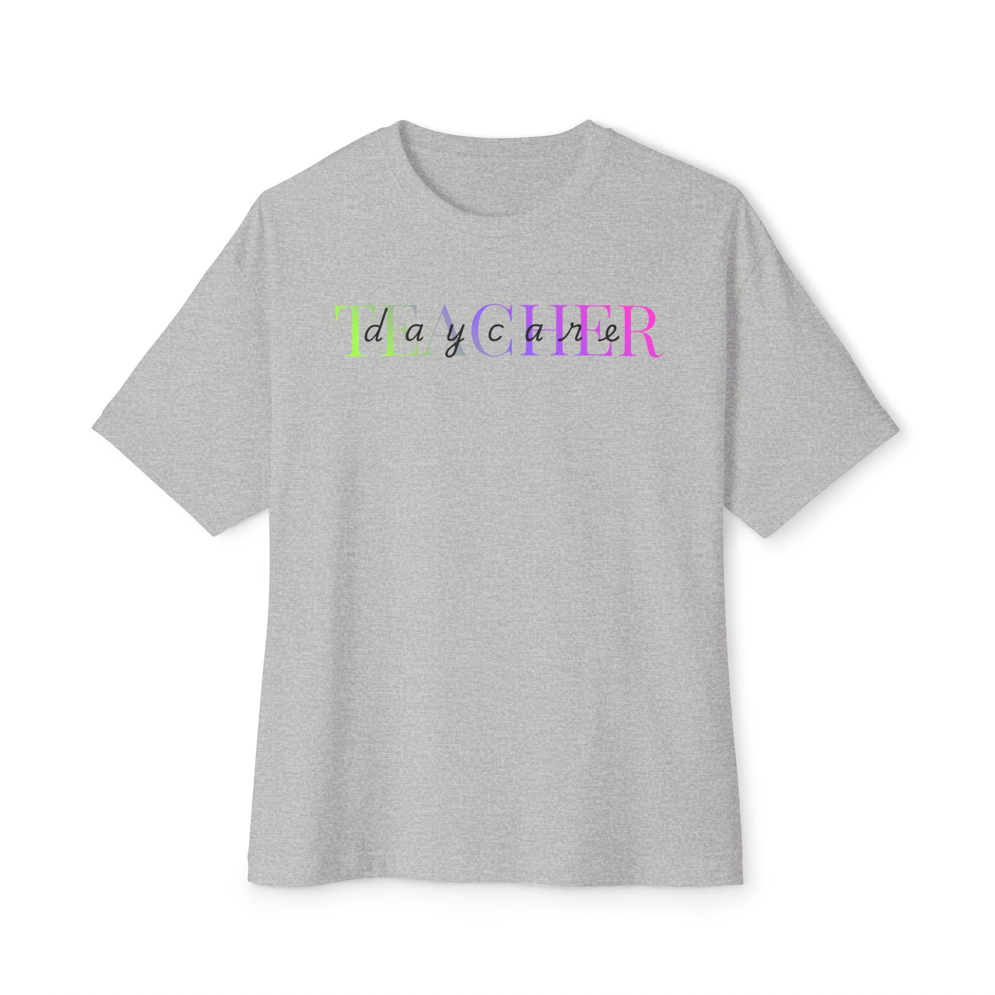 Teacher Rainbow Script Tee | Pastel Gradient School Staff Shirt