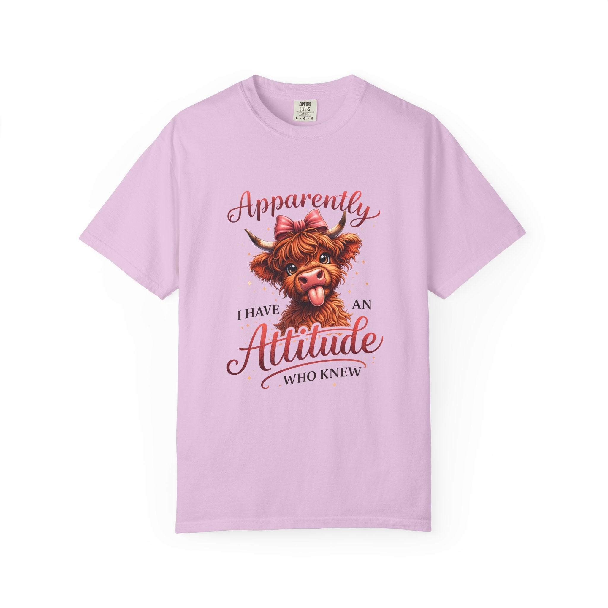 Attitude Cow T-Shirt — "Apparently I Have an Attitude, Who Knew" Cute Farm Animal Graphic Tee