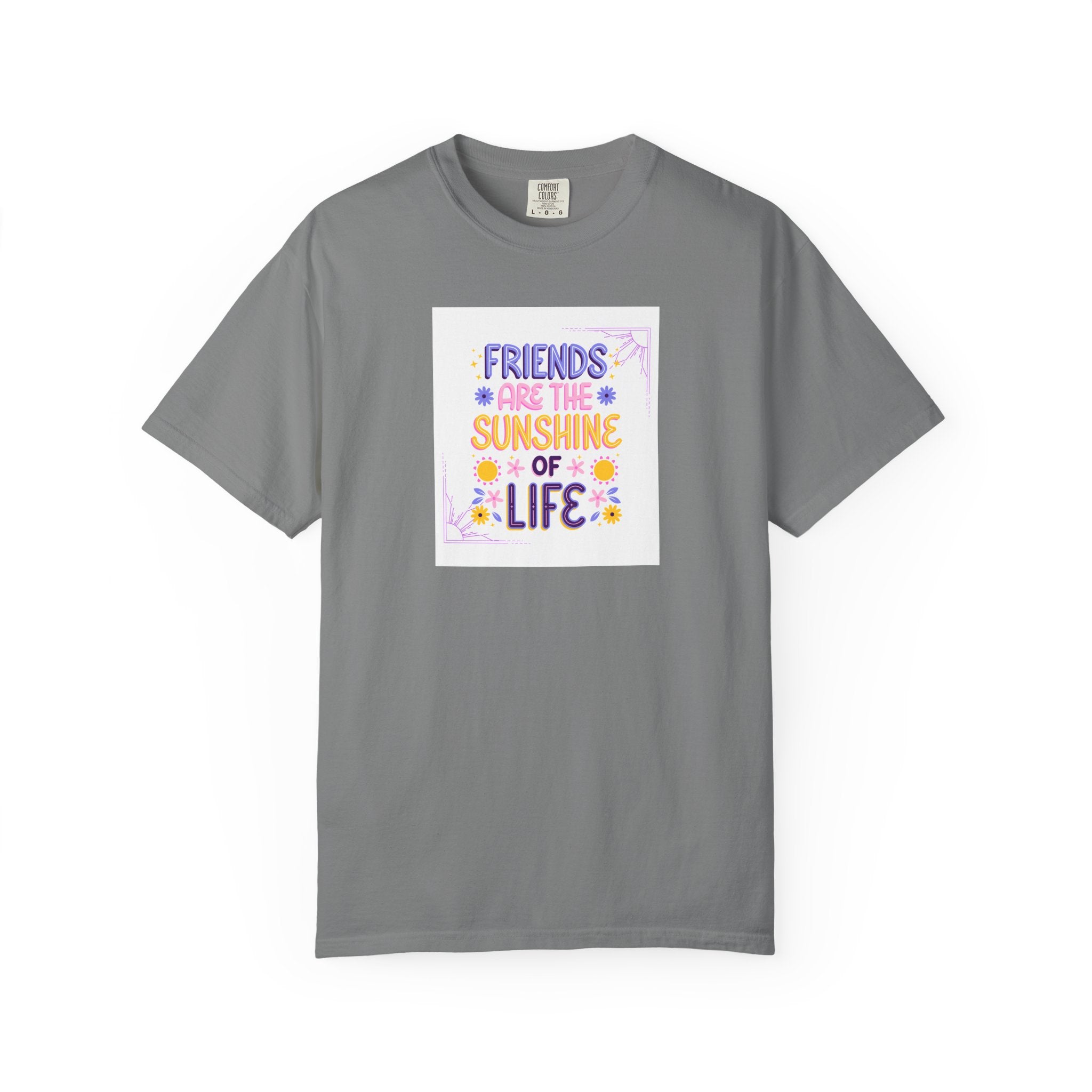 T-Shirt — "Friends Are the Sunshine of Life" Floral Graphic Tee