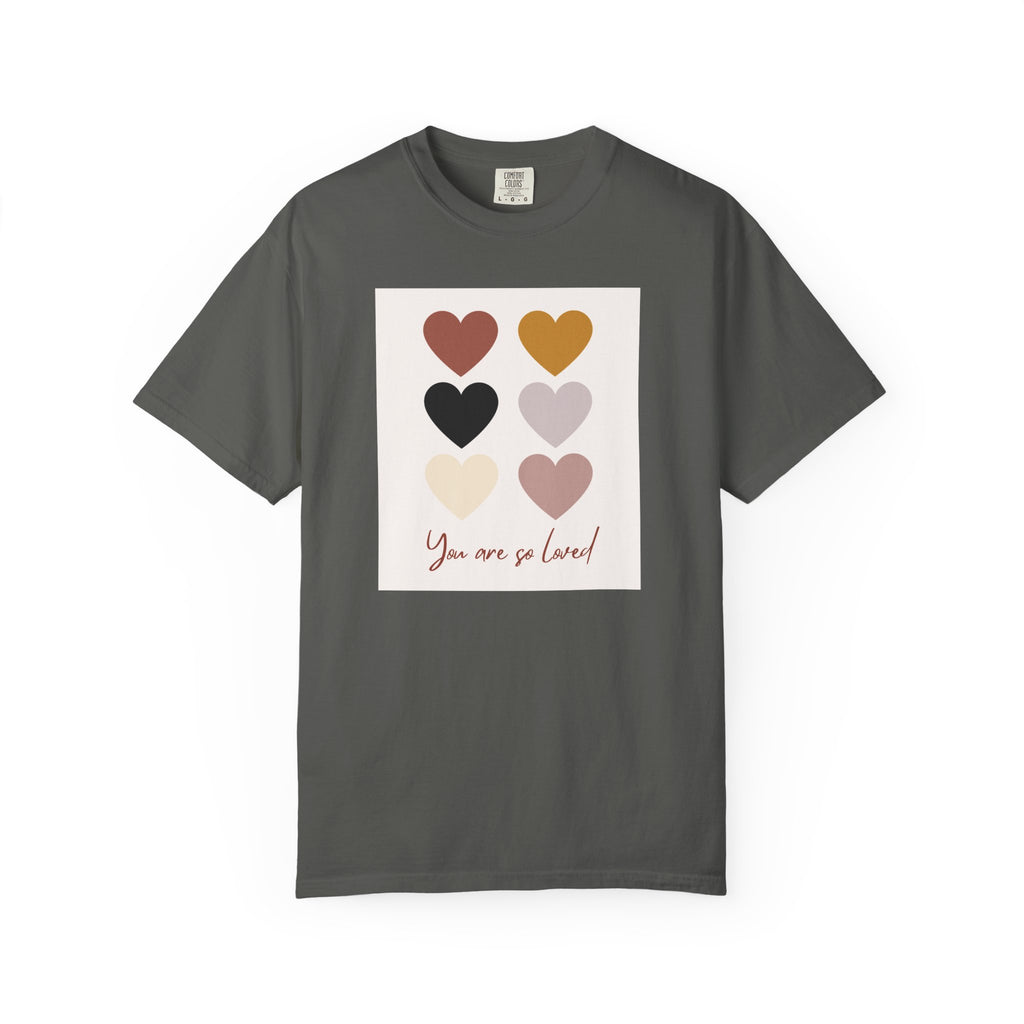 Heart Grid T‑Shirt — “You Are So Loved” Casual Graphic Tee
