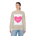 Love Heart Crewneck Sweatshirt – Pink Heart "love" Graphic
