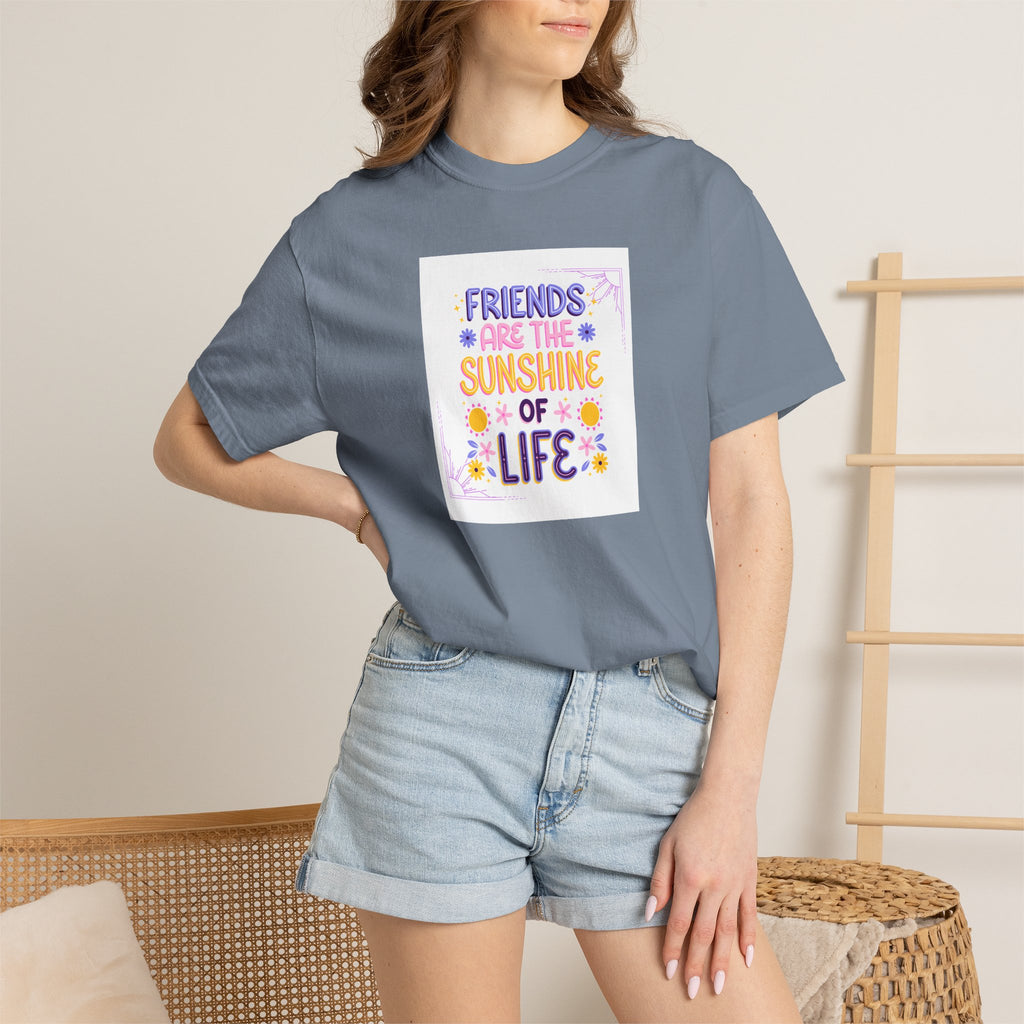 T-Shirt — "Friends Are the Sunshine of Life" Floral Graphic Tee
