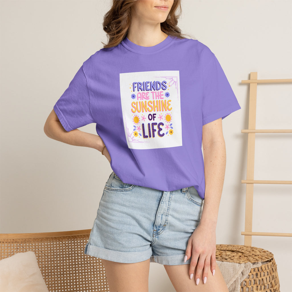 T-Shirt — "Friends Are the Sunshine of Life" Floral Graphic Tee