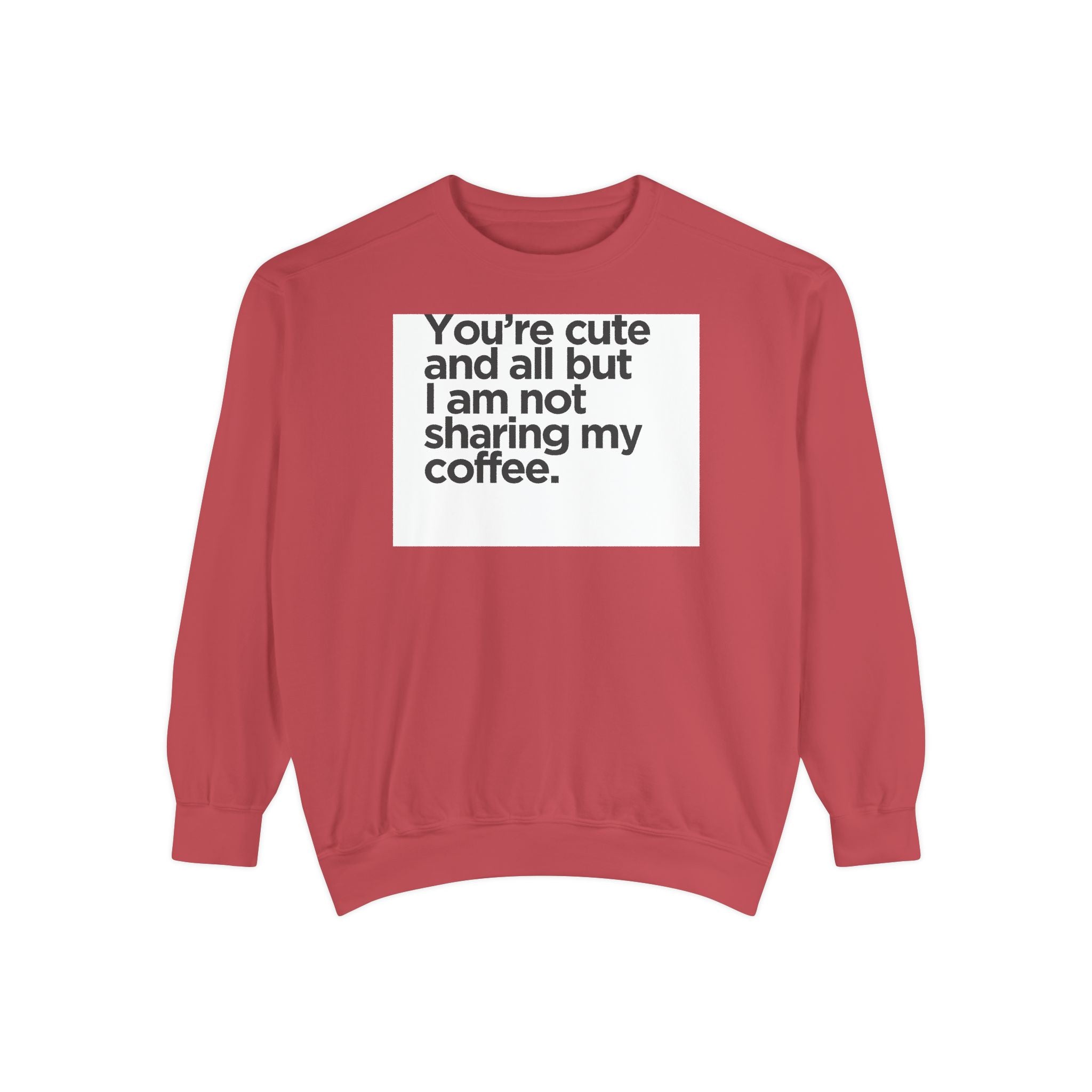 Sweatshirt — "You’re cute and all but I am not sharing my coffee." Cozy Coffee Lover Crewneck
