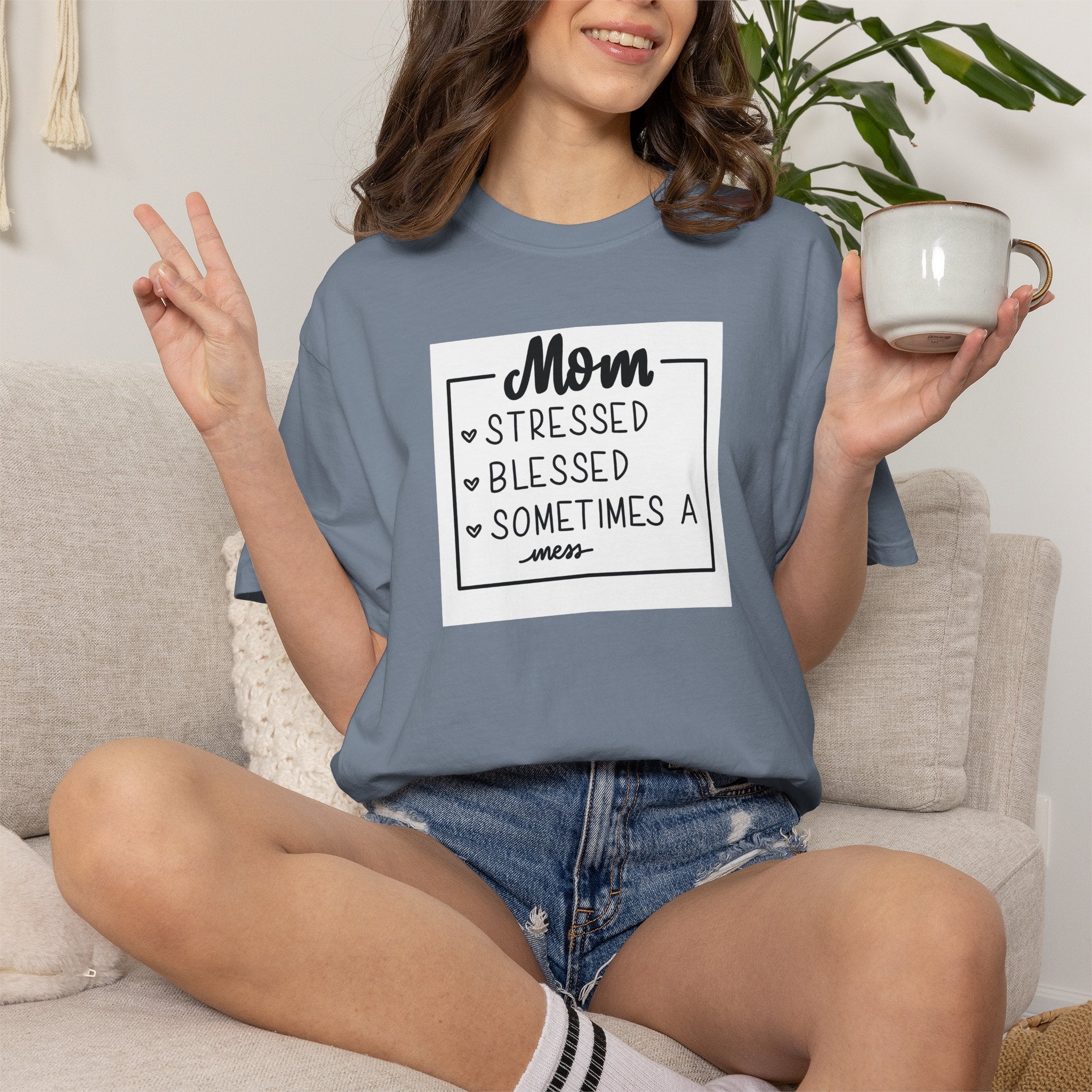 Mom Stressed Blessed Sometimes Tee