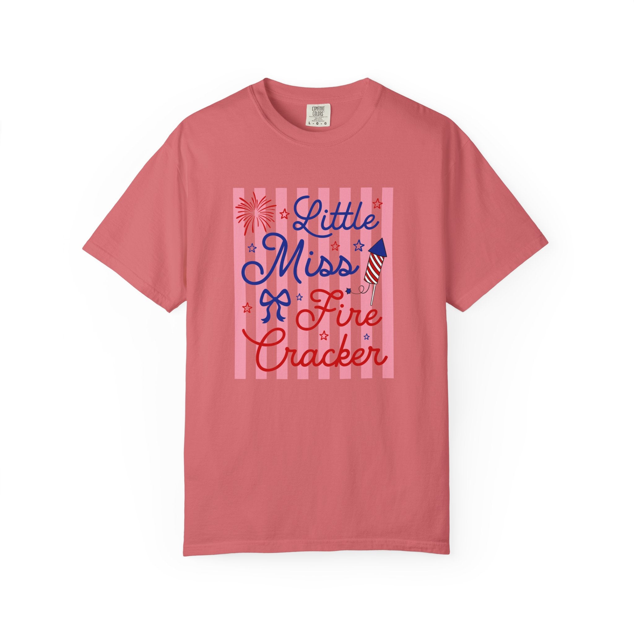 Little Miss Firecracker T-Shirt — Patriotic 4th of July Graphic Tee