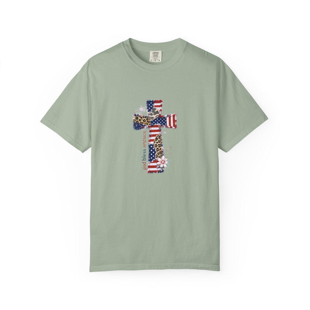 Patriotic American Flag Cross T-Shirt — Faith & Freedom Tee