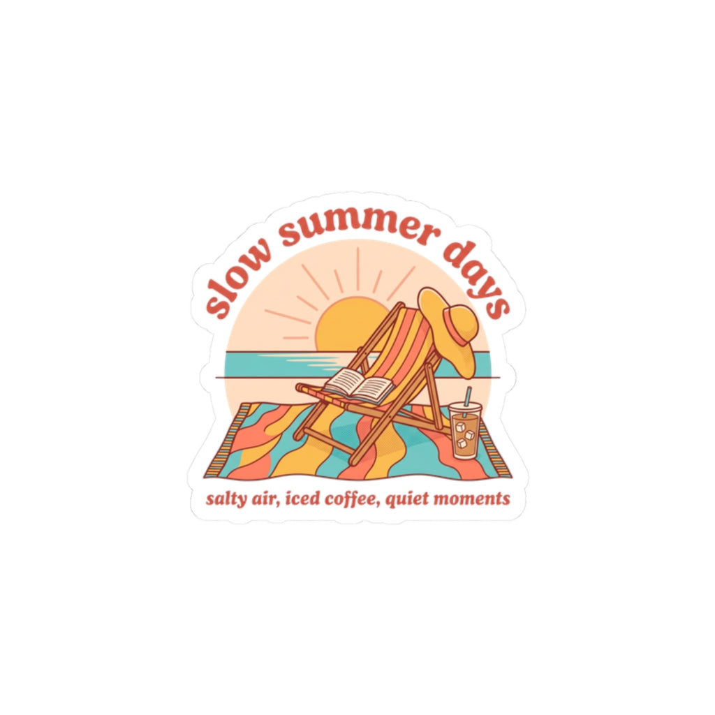 slow summer days Kiss-Cut Sticker | summer aesthetic, coastal vibes