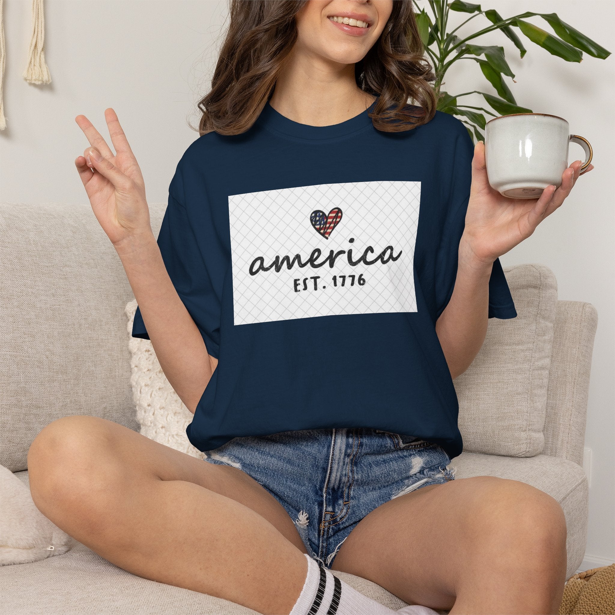 America Heart T-Shirt — "america EST. 1776" Patriotic Tee