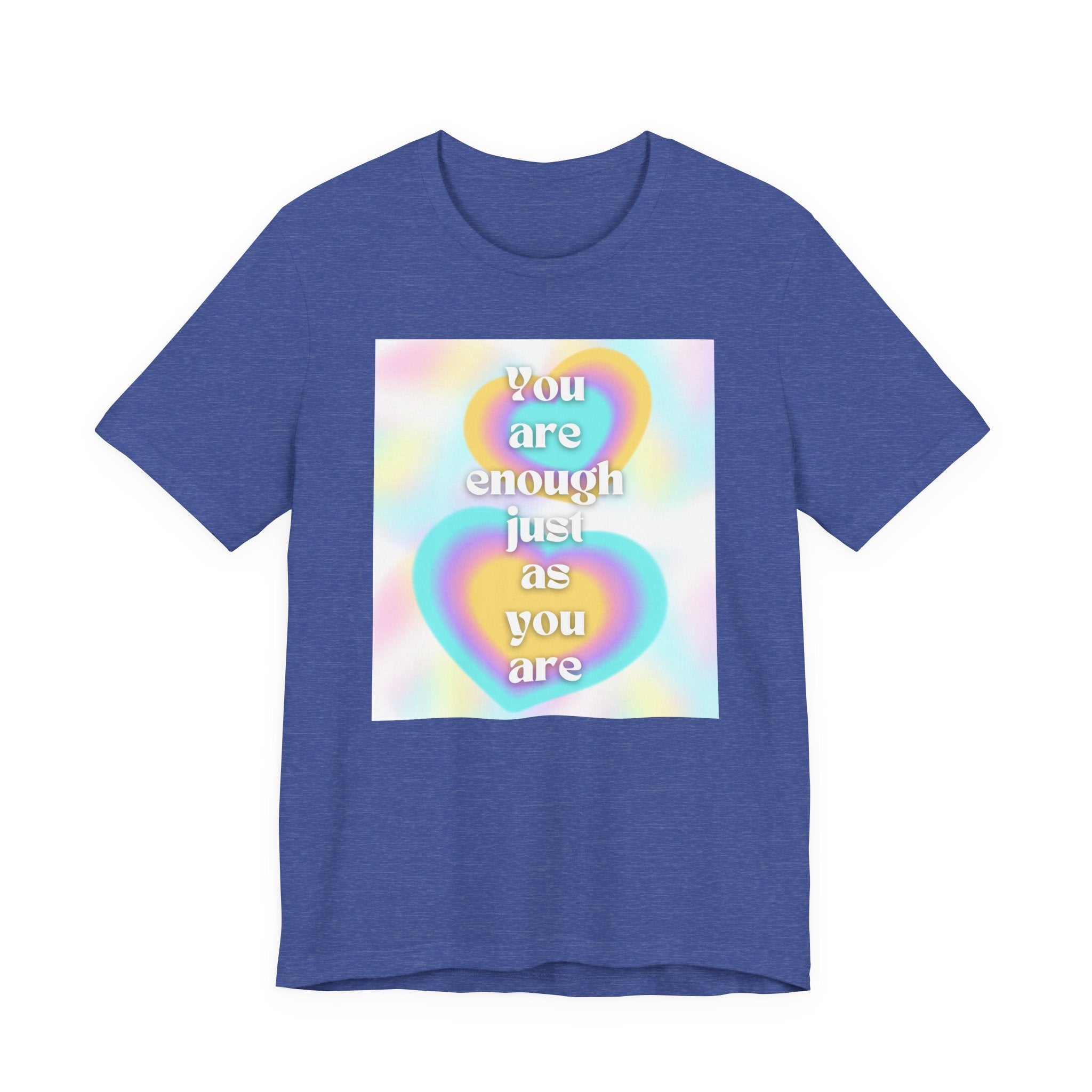 You Are Enough Pastel Heart Tee — Affirmation Graphic T-Shirt