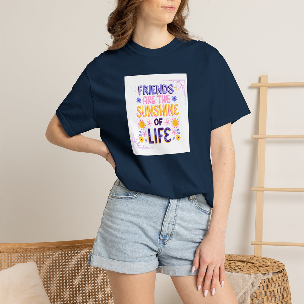 T-Shirt — "Friends Are the Sunshine of Life" Floral Graphic Tee