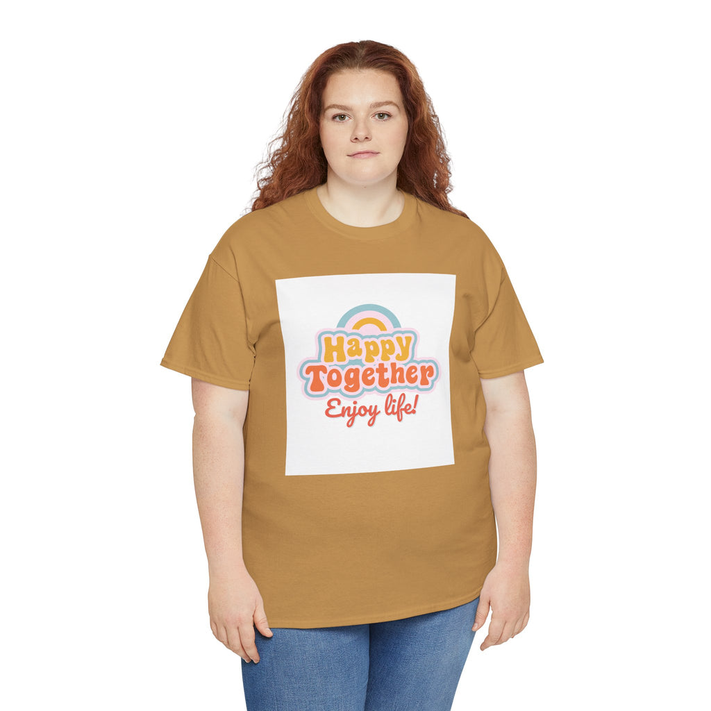 Happy Together Tee — "Enjoy Life!" Retro Rainbow Graphic T‑Shirt