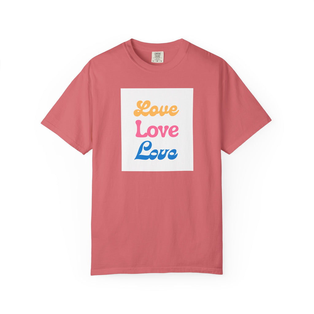 Love Love Love T-Shirt — Retro Colorblock Graphic Tee