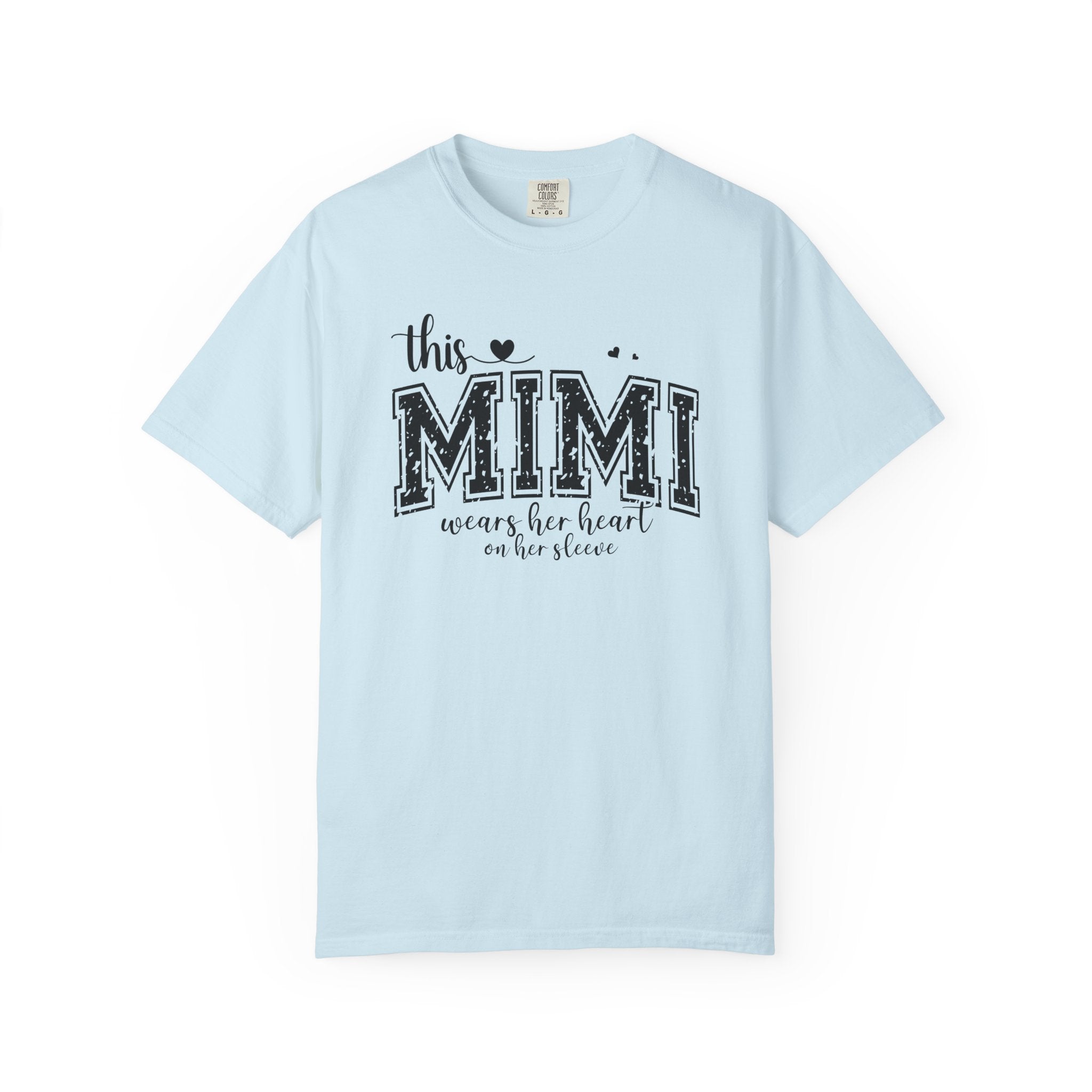 This Mimi T-Shirt — "This MIMI Wears Her Heart on Her Sleeve" Grandmother Gift Tee