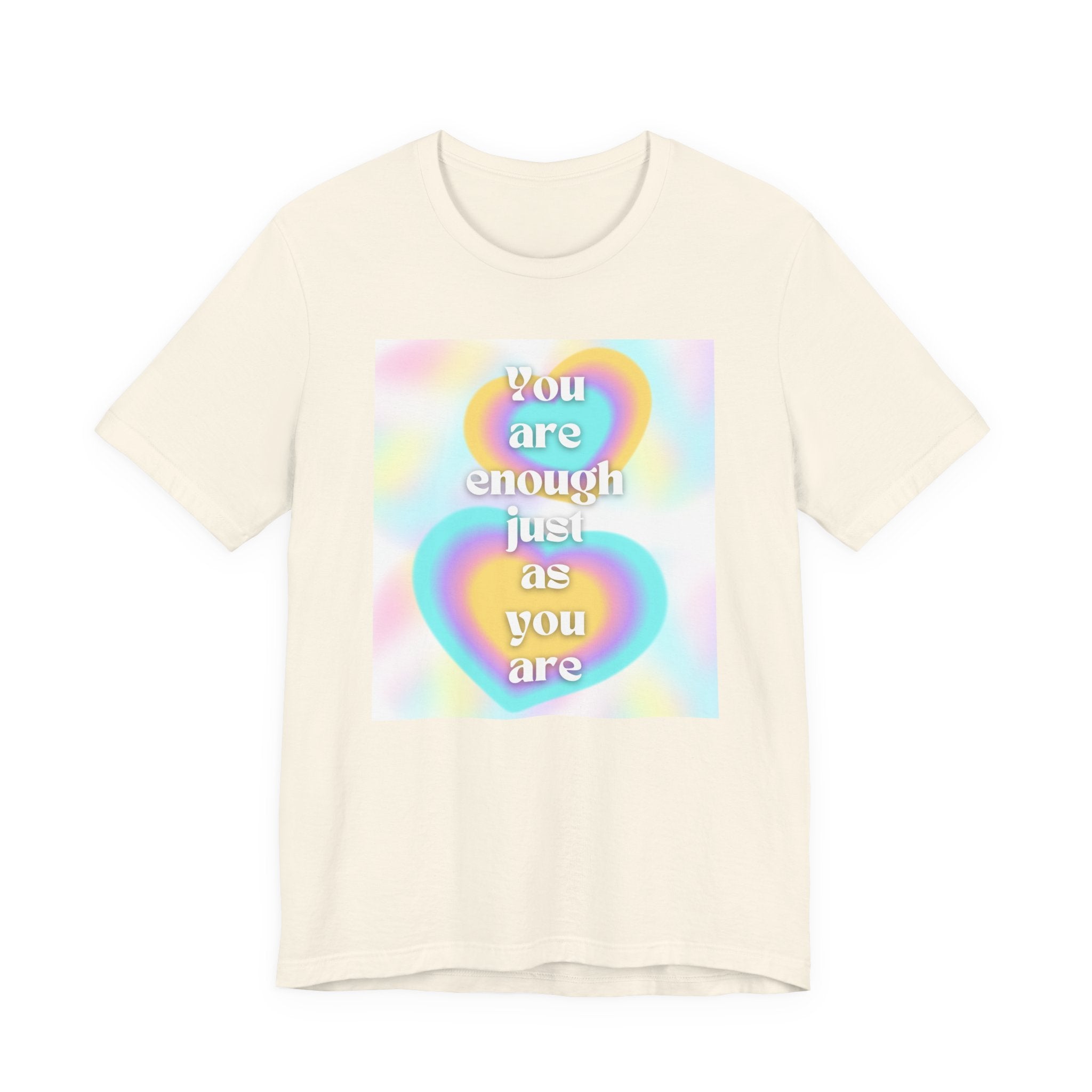 You Are Enough Pastel Heart Tee — Affirmation Graphic T-Shirt