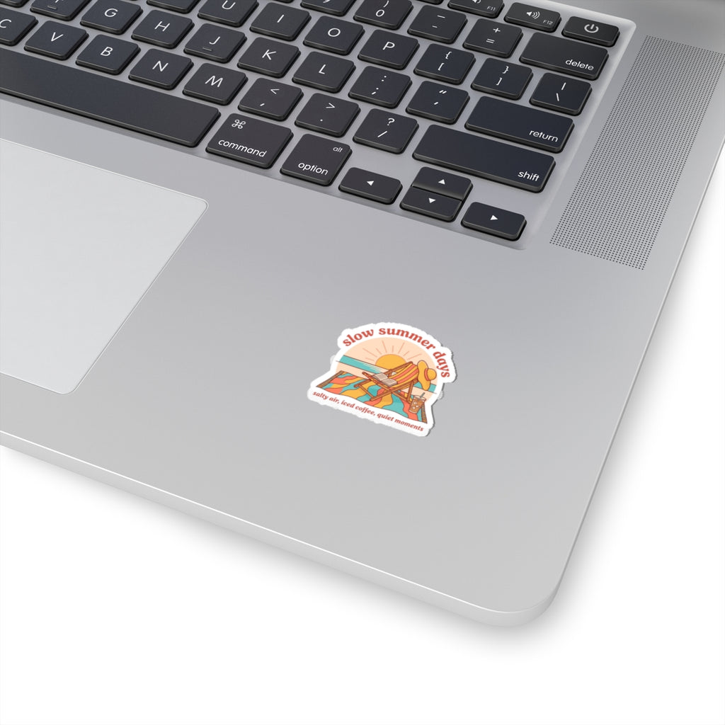 slow summer days Kiss-Cut Sticker | summer aesthetic, coastal vibes