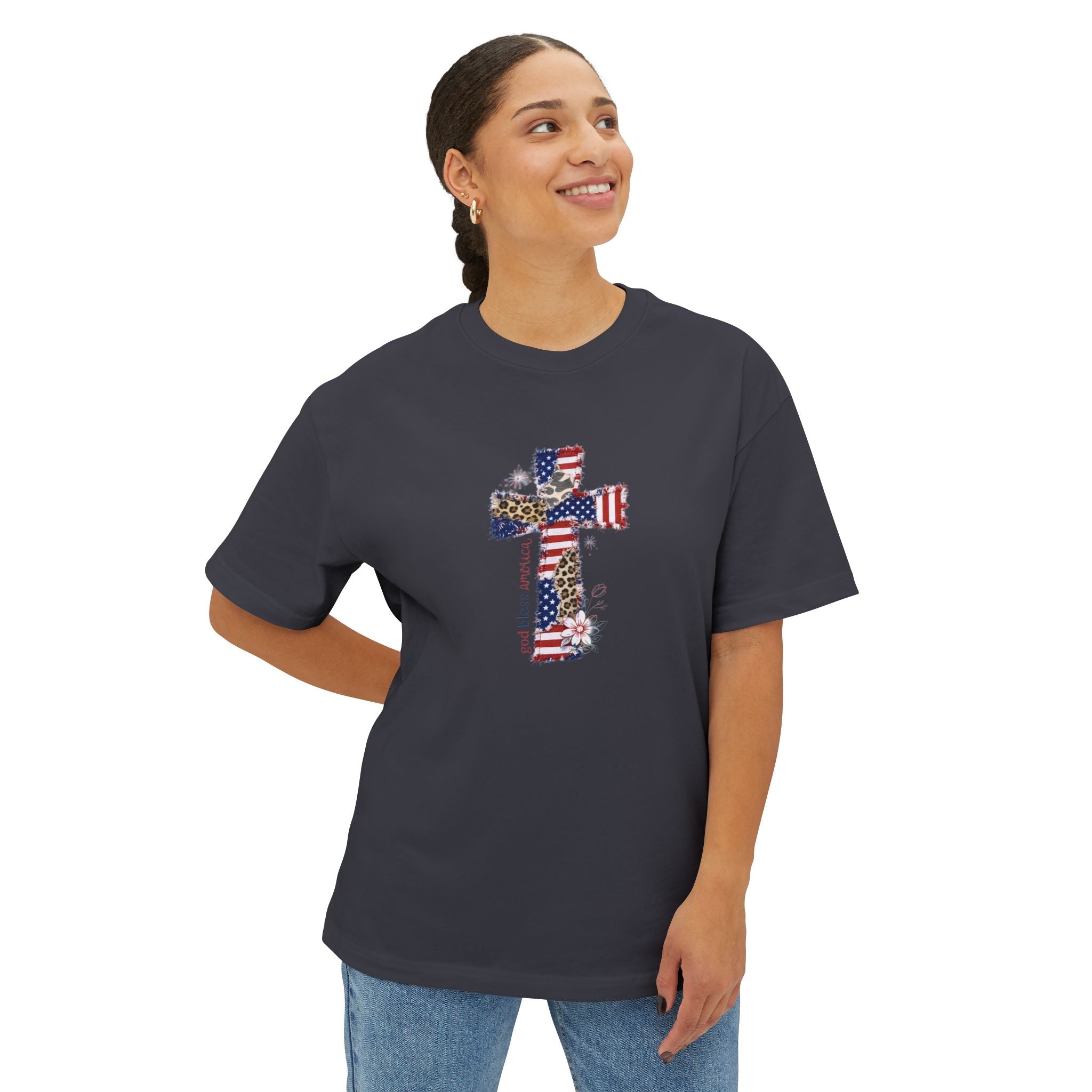 American Flag Cross Tee — Patriotic Christian T-Shirt