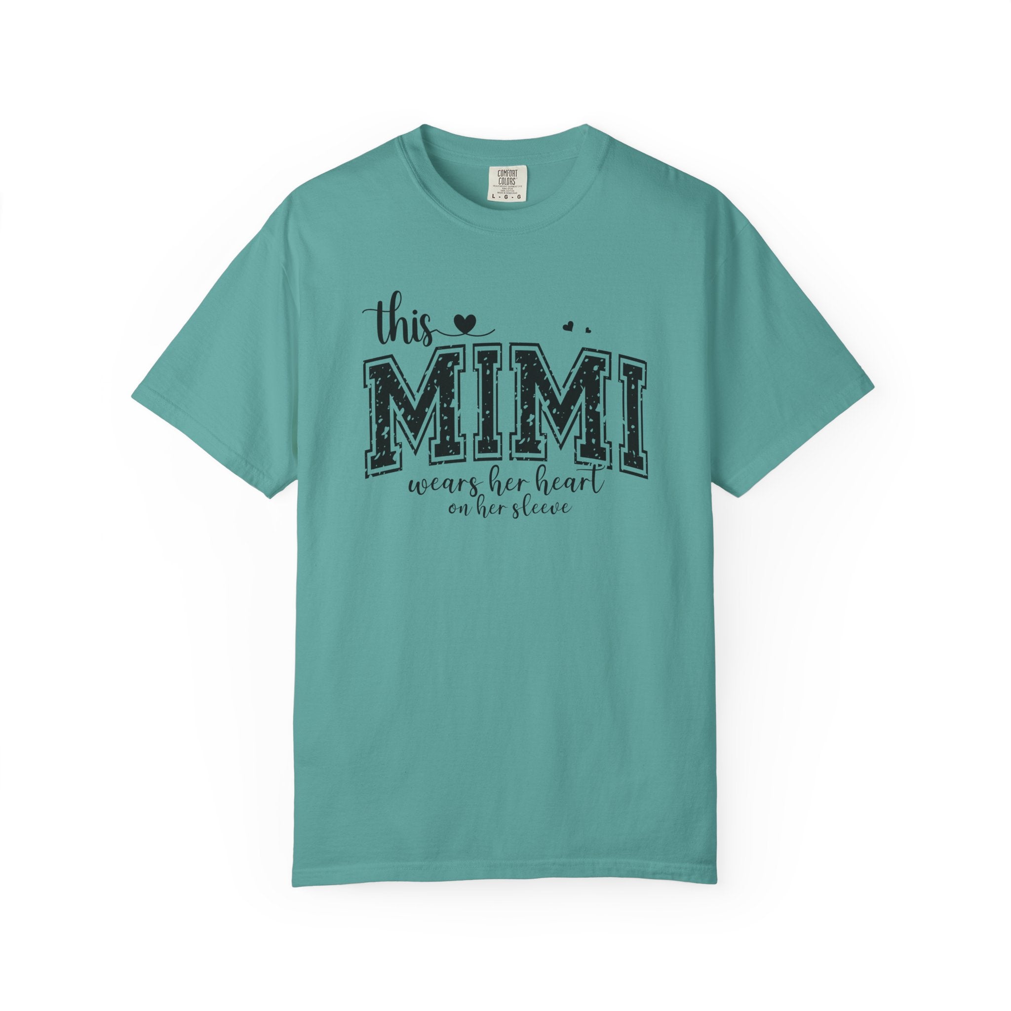 This Mimi T-Shirt — "This MIMI Wears Her Heart on Her Sleeve" Grandmother Gift Tee