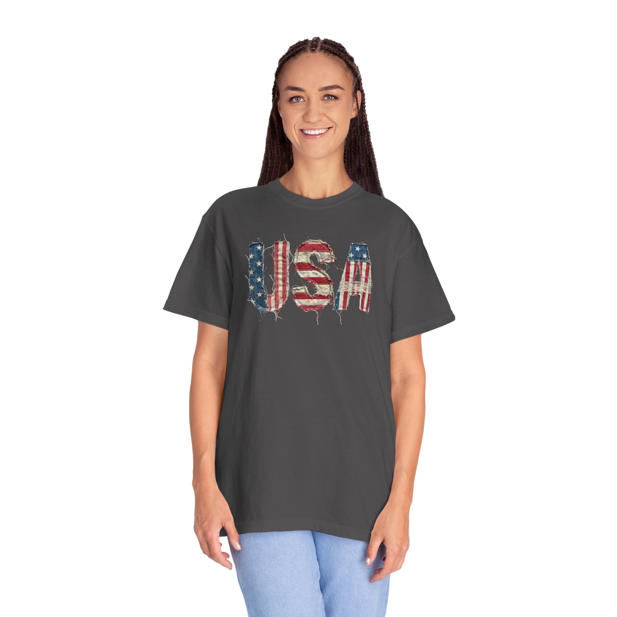 USA Flag Graphic T-Shirt — Patriotic American Tee for 4th of July