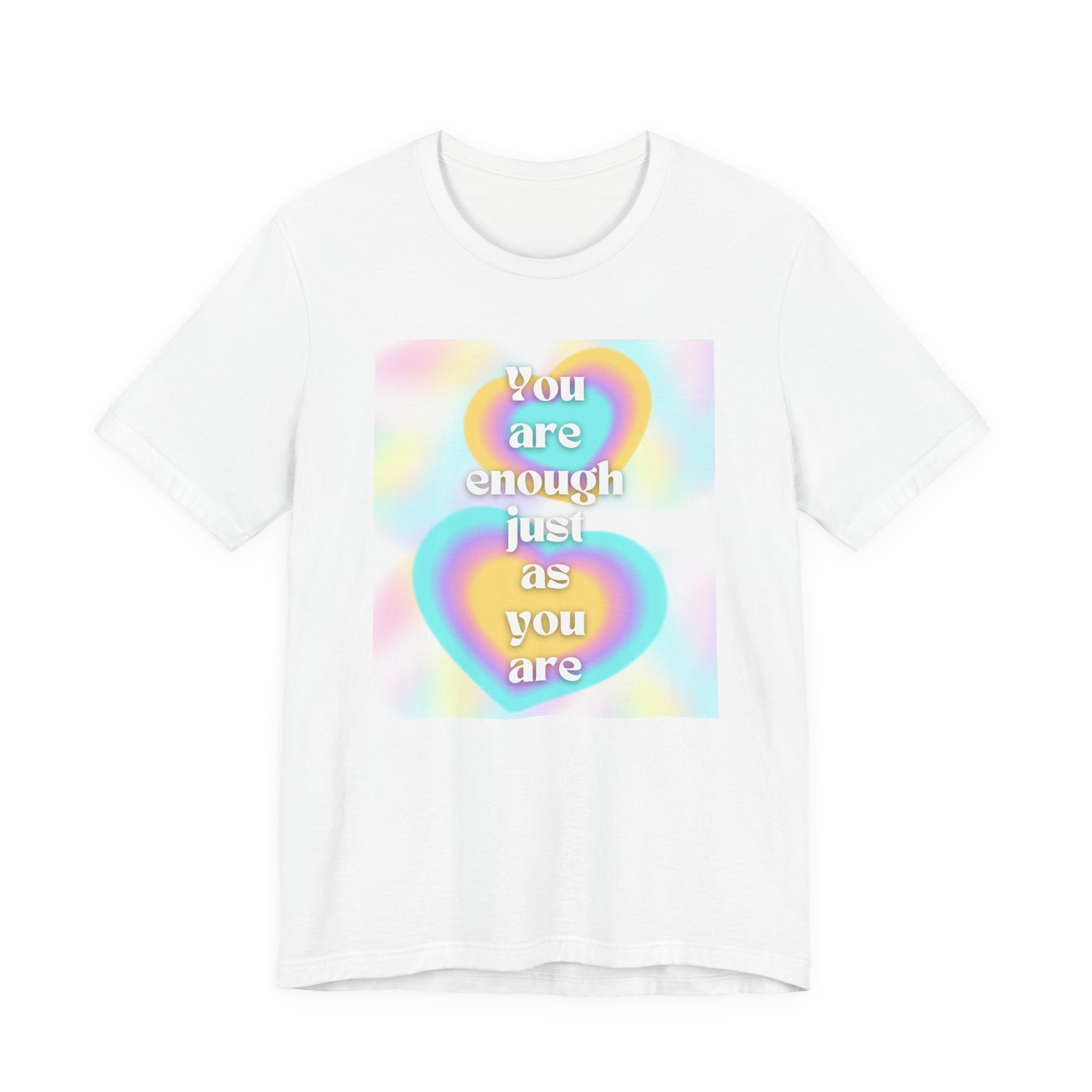 You Are Enough Pastel Heart Tee — Affirmation Graphic T-Shirt