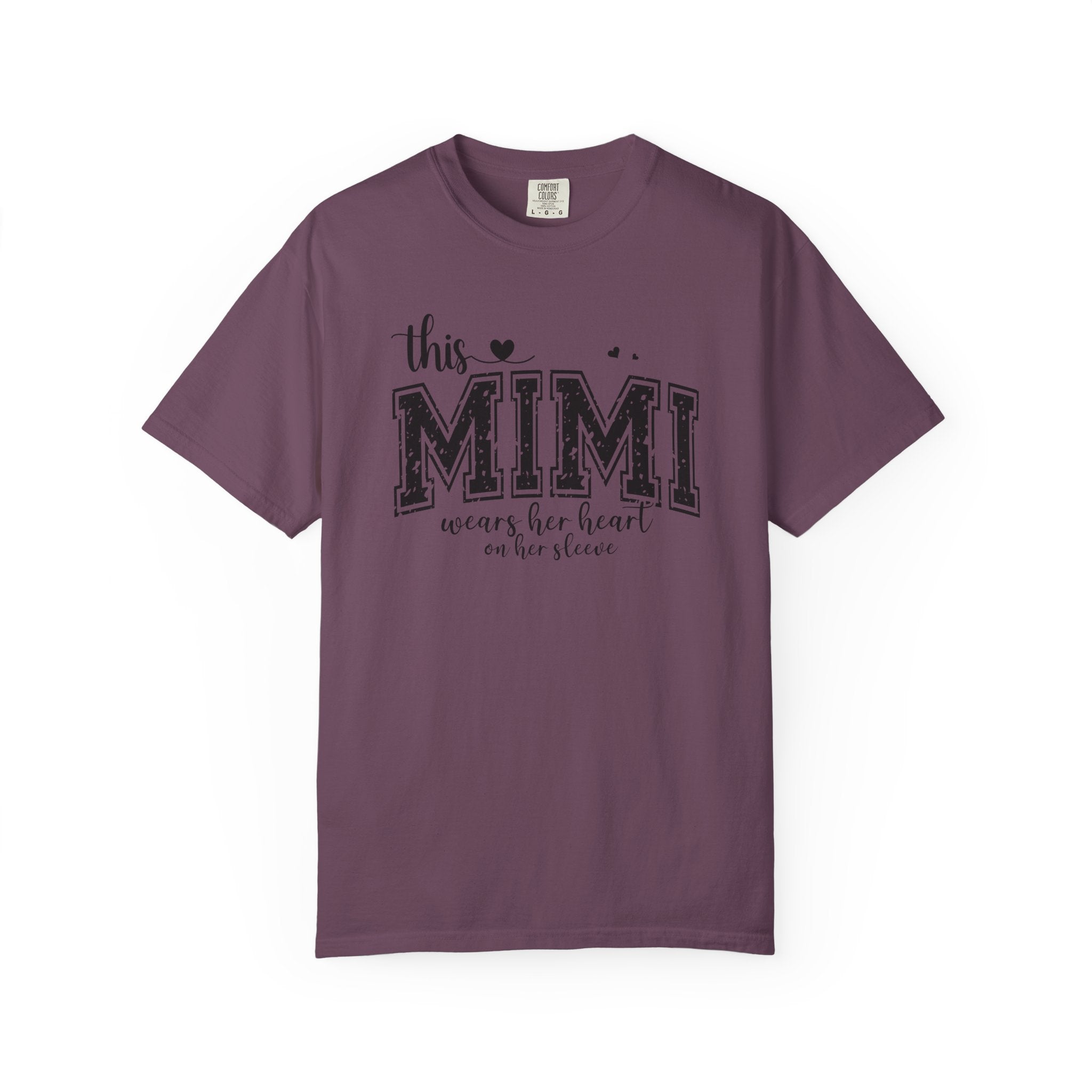 This Mimi T-Shirt — "This MIMI Wears Her Heart on Her Sleeve" Grandmother Gift Tee