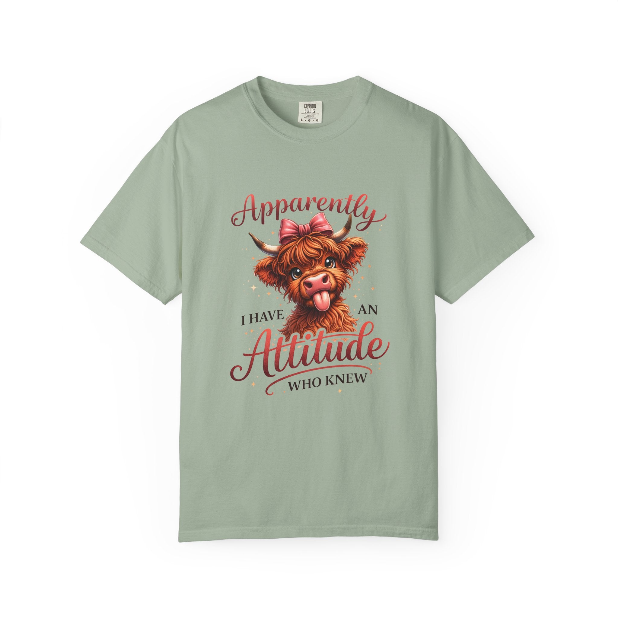 Attitude Cow T-Shirt — "Apparently I Have an Attitude, Who Knew" Cute Farm Animal Graphic Tee