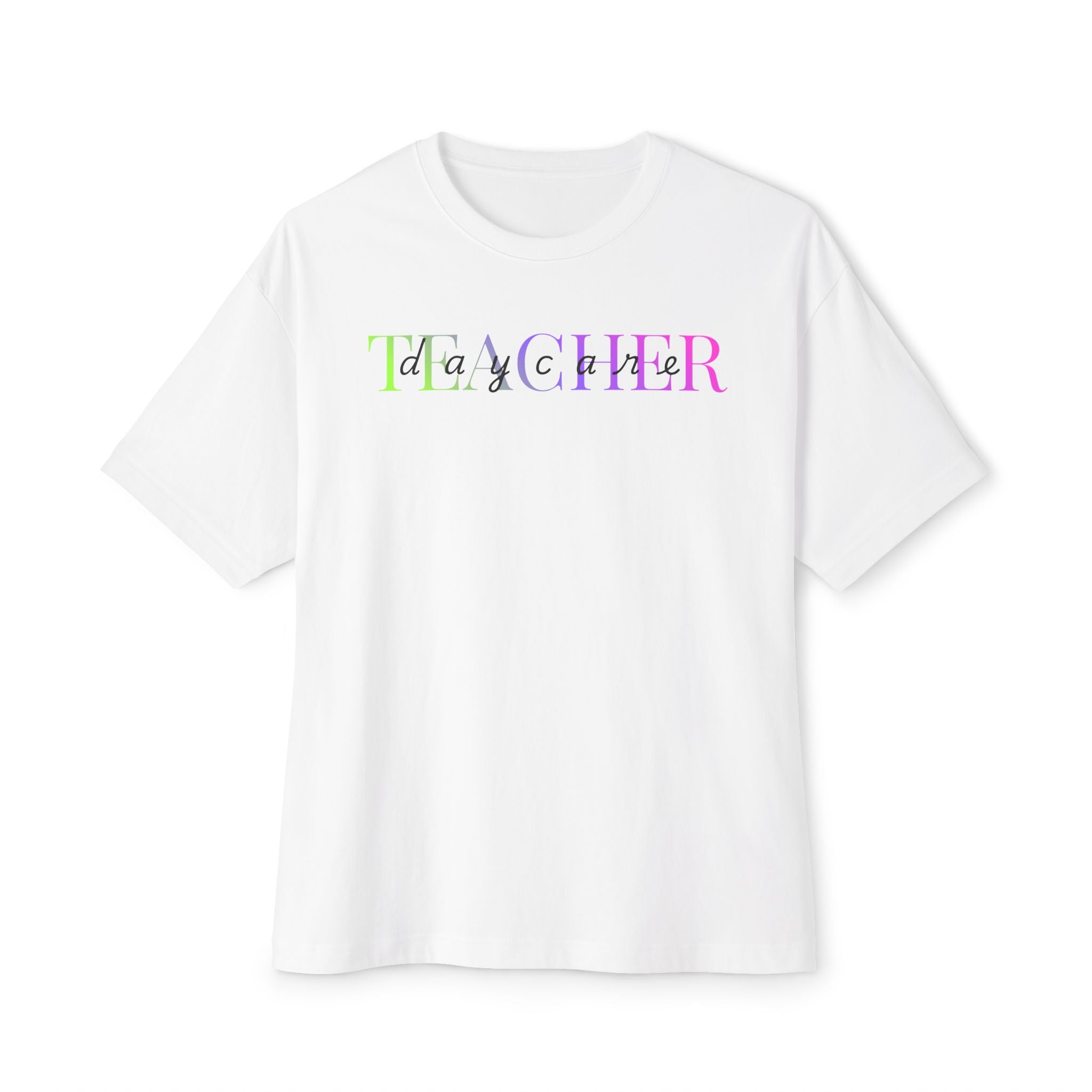 Teacher Rainbow Script Tee | Pastel Gradient School Staff Shirt