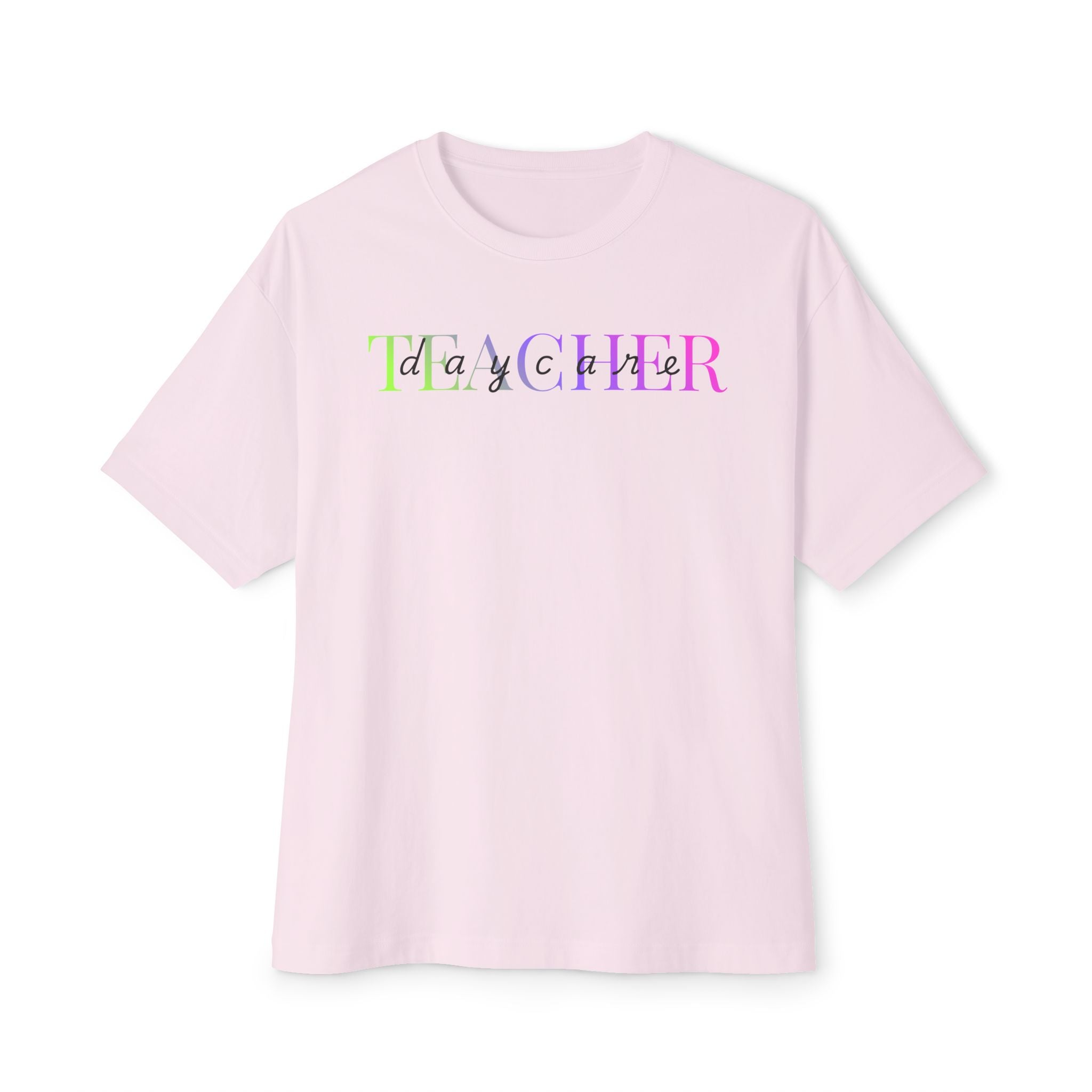 Teacher Rainbow Script Tee | Pastel Gradient School Staff Shirt