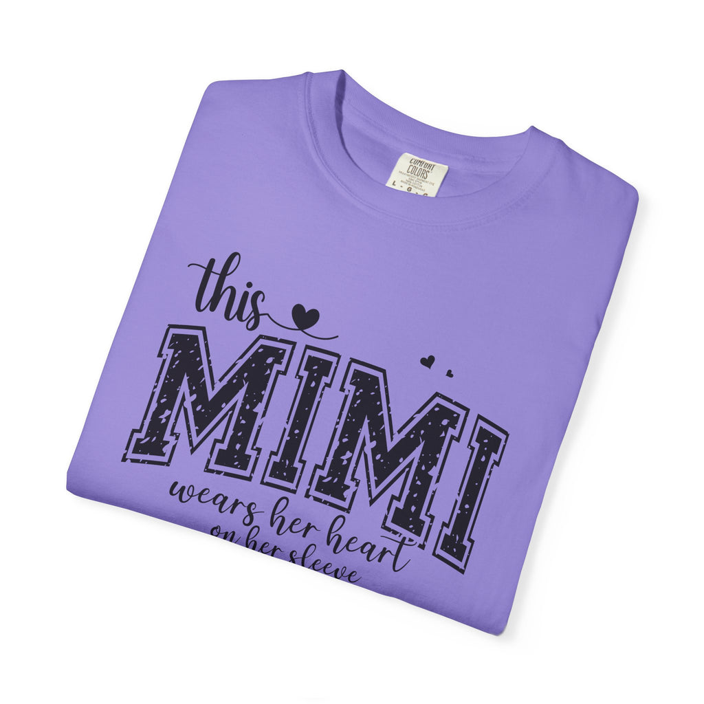 This Mimi T-Shirt — "This MIMI Wears Her Heart on Her Sleeve" Grandmother Gift Tee