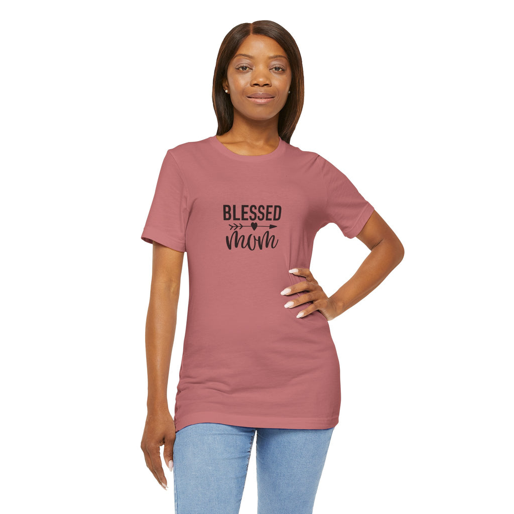 Blessed Mom T-Shirt | Mom Typography Tee, Script Mom Shirt