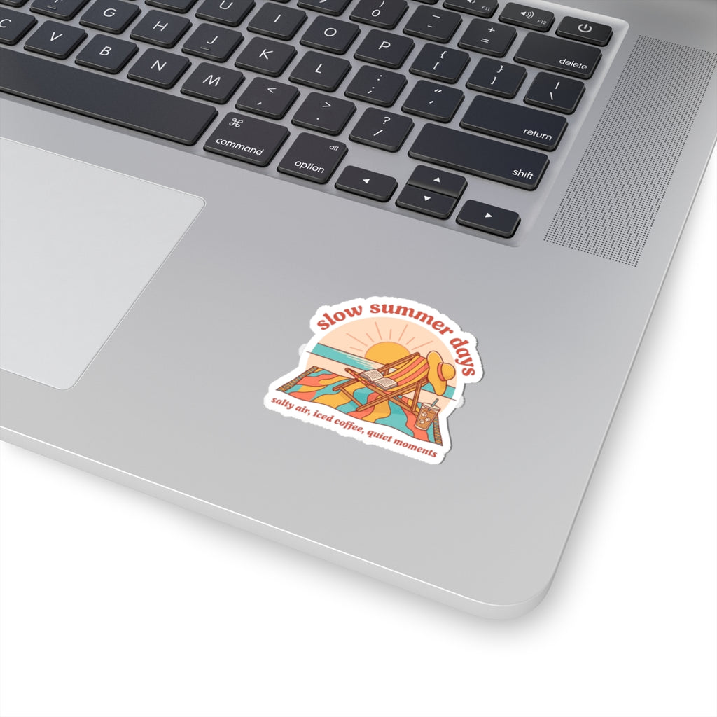 slow summer days Kiss-Cut Sticker | summer aesthetic, coastal vibes
