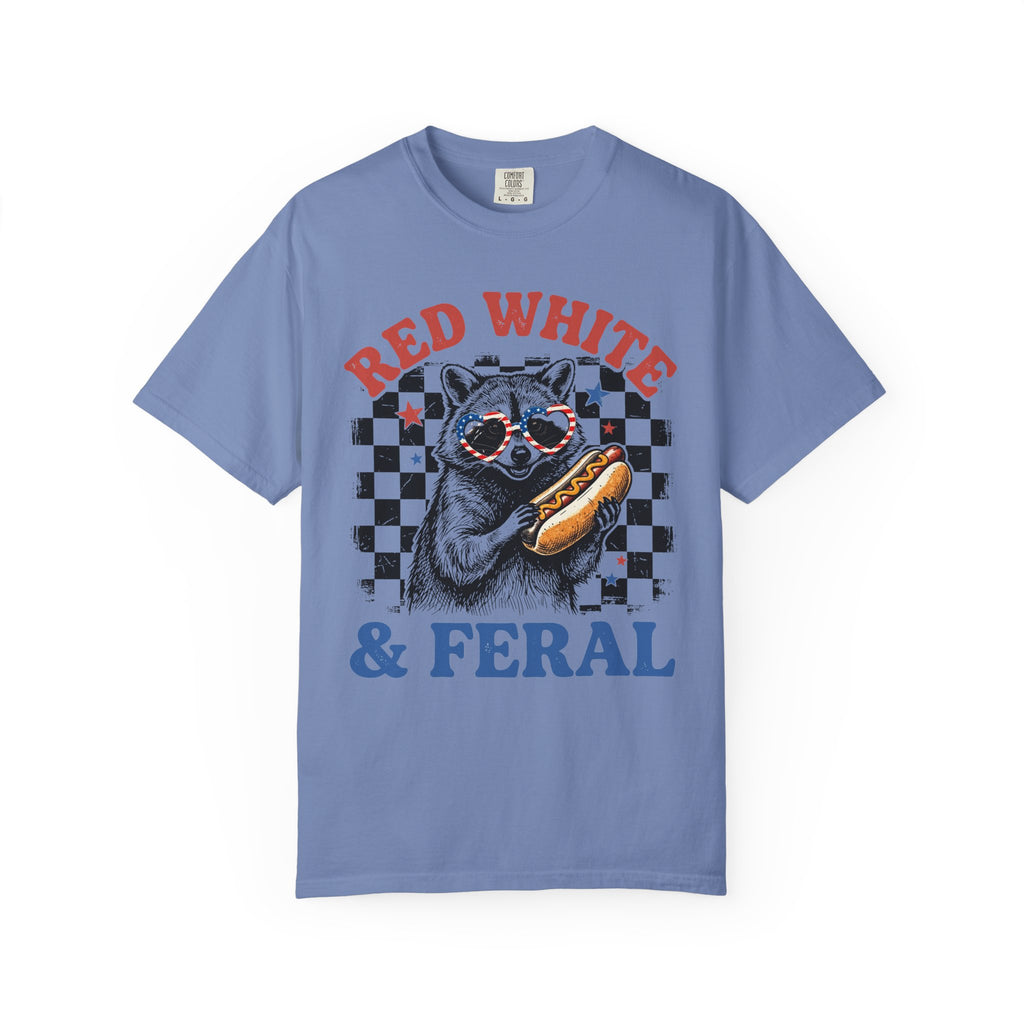 Red White & Feral Raccoon T-Shirt