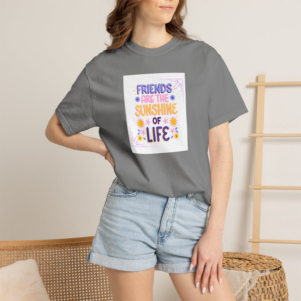 T-Shirt — "Friends Are the Sunshine of Life" Floral Graphic Tee