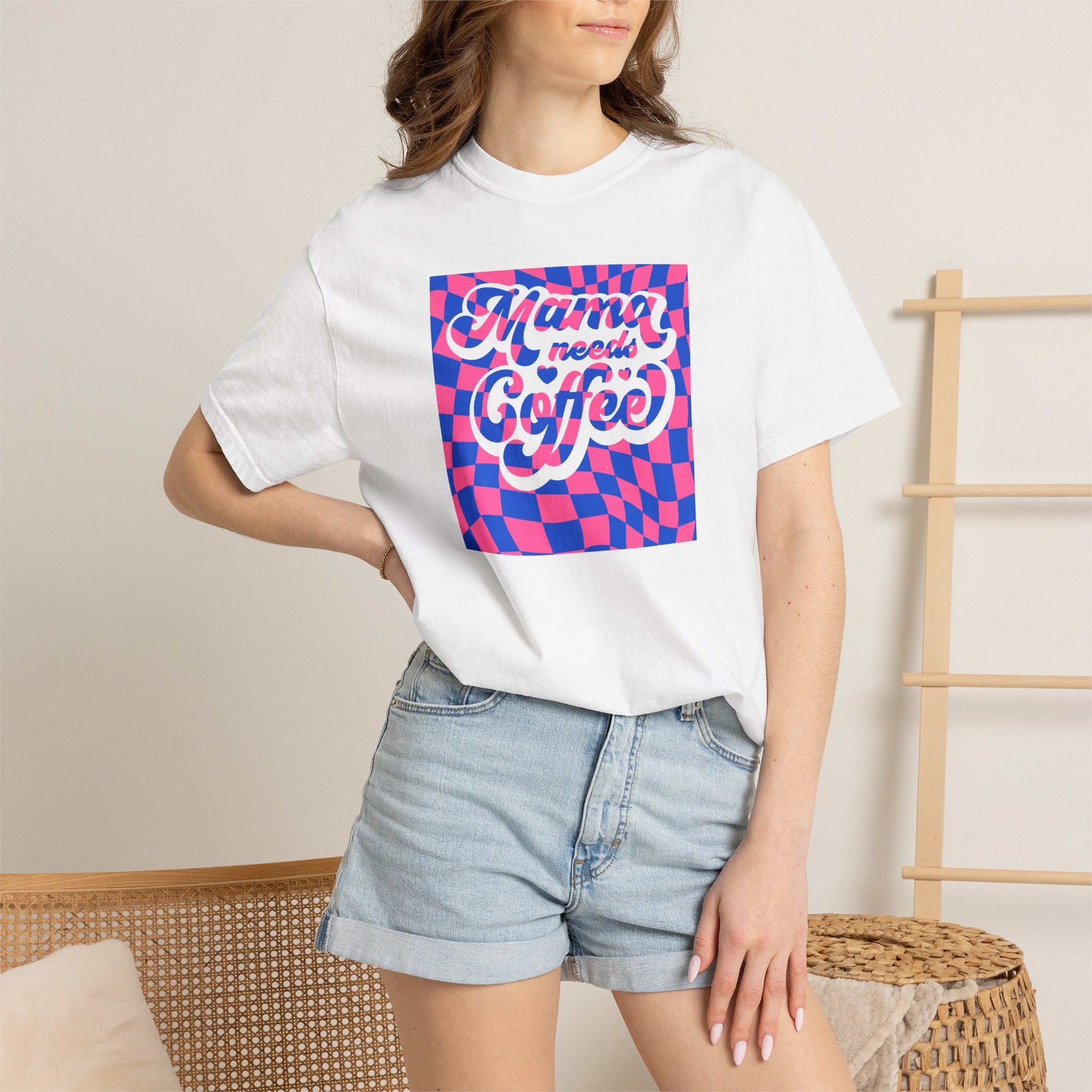 Mama Needs Coffee T-Shirt — Retro Psychedelic Mom Coffee Tee