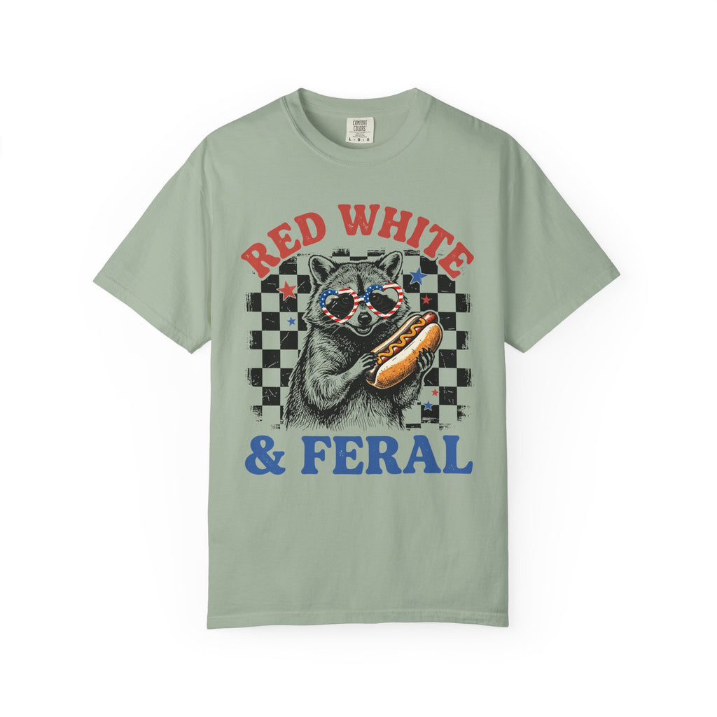 Red White & Feral Raccoon T-Shirt